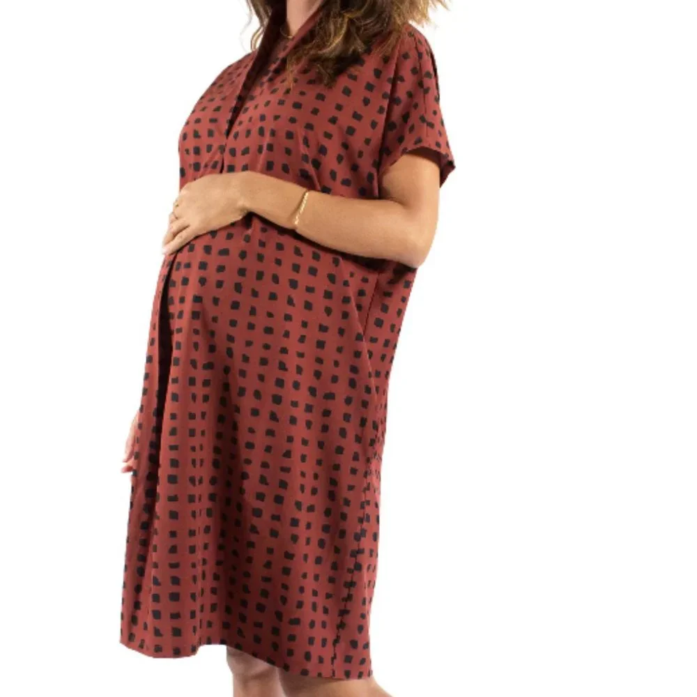 INGRID & ISABEL Everywhere Abstract Print Maternity Tunic Dress Size M 8/10 - Picture 1 of 7